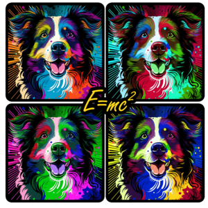 Border Collie - Pop art E=mc2 